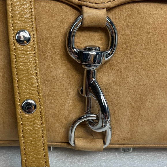 Rebecca Minkoff Mini M.A.C.Camel Suede & Leather Crossbody Bag w/a chain strap - Picture 3 of 12